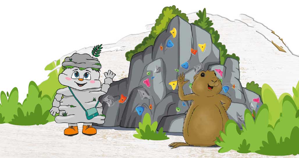 Perzi an der Kletterwand